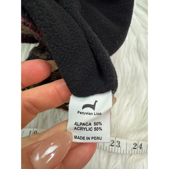 Peruvian Link Alpaca Blend Knit Fleece Lined Beanie Hat OS Made In Peru - Picture 5 of 14